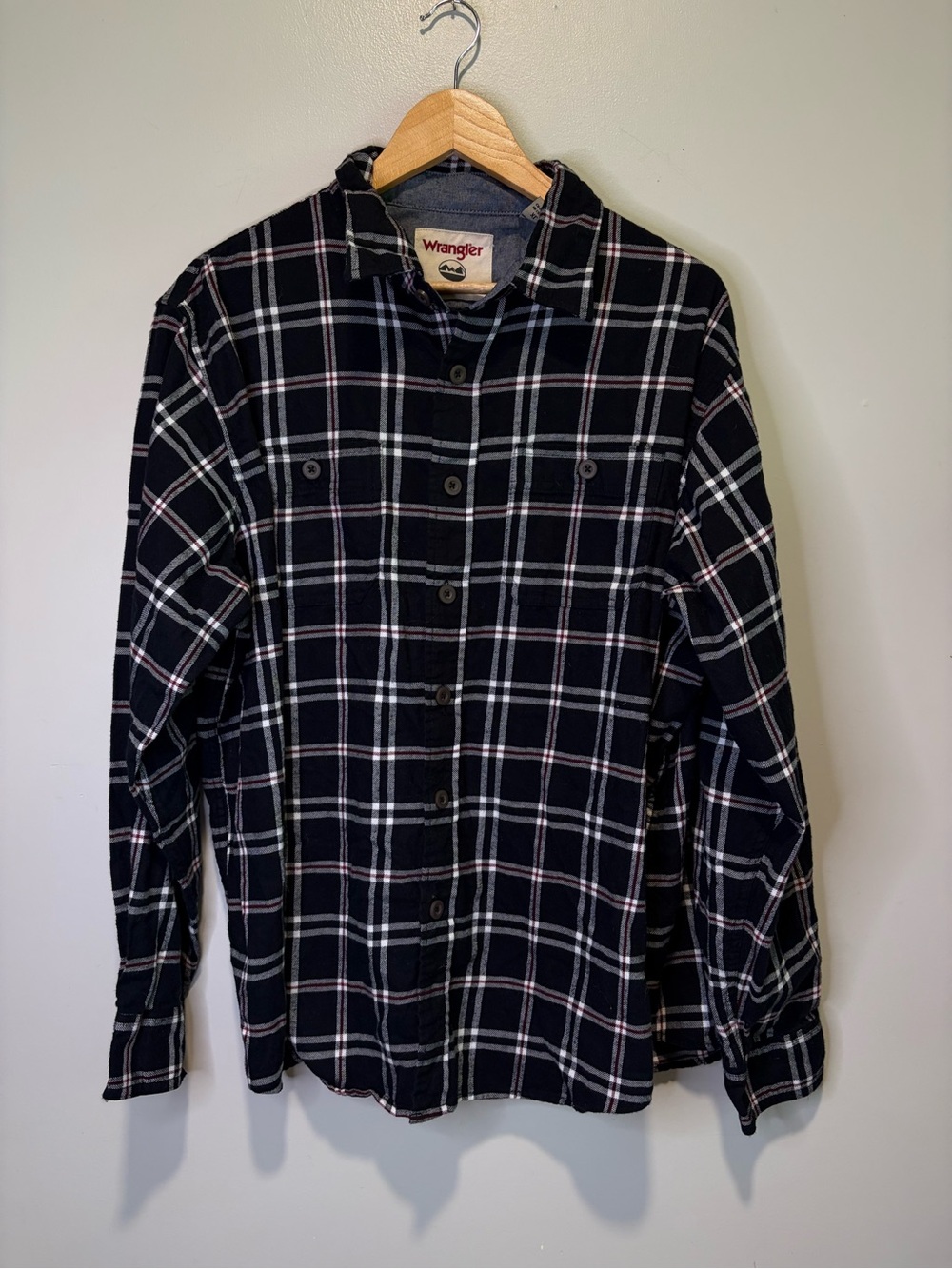 Wrangler Black & White Plaid Lightweight Shirt Jacket